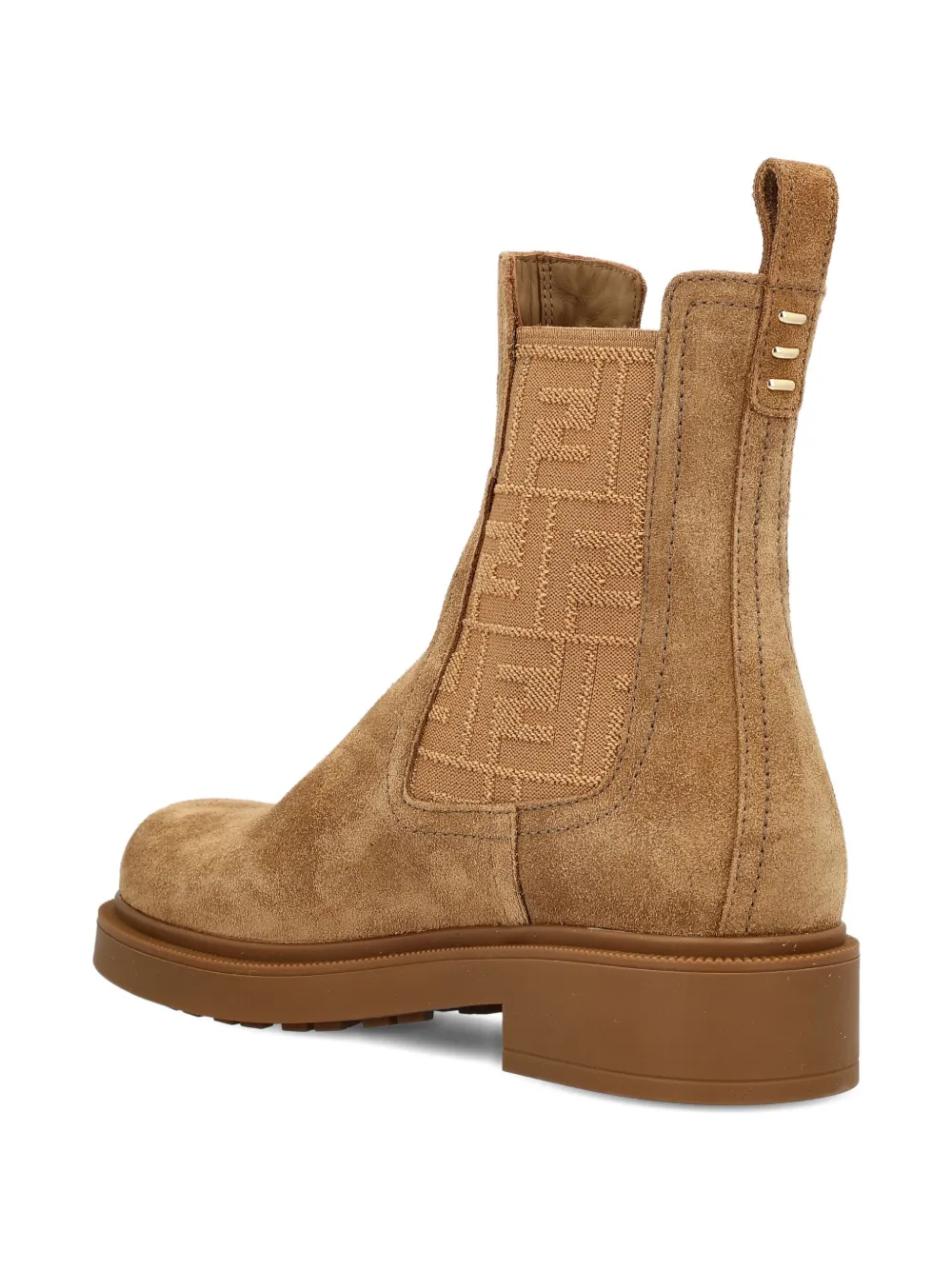Fendi Ankle Boots With Elastic Side Panels In Brown