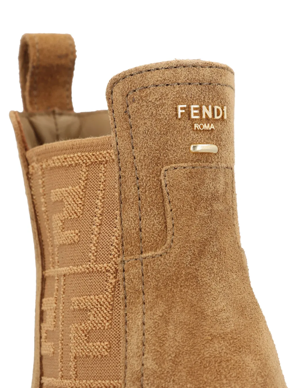 Fendi Ankle Boots With Elastic Side Panels In Brown