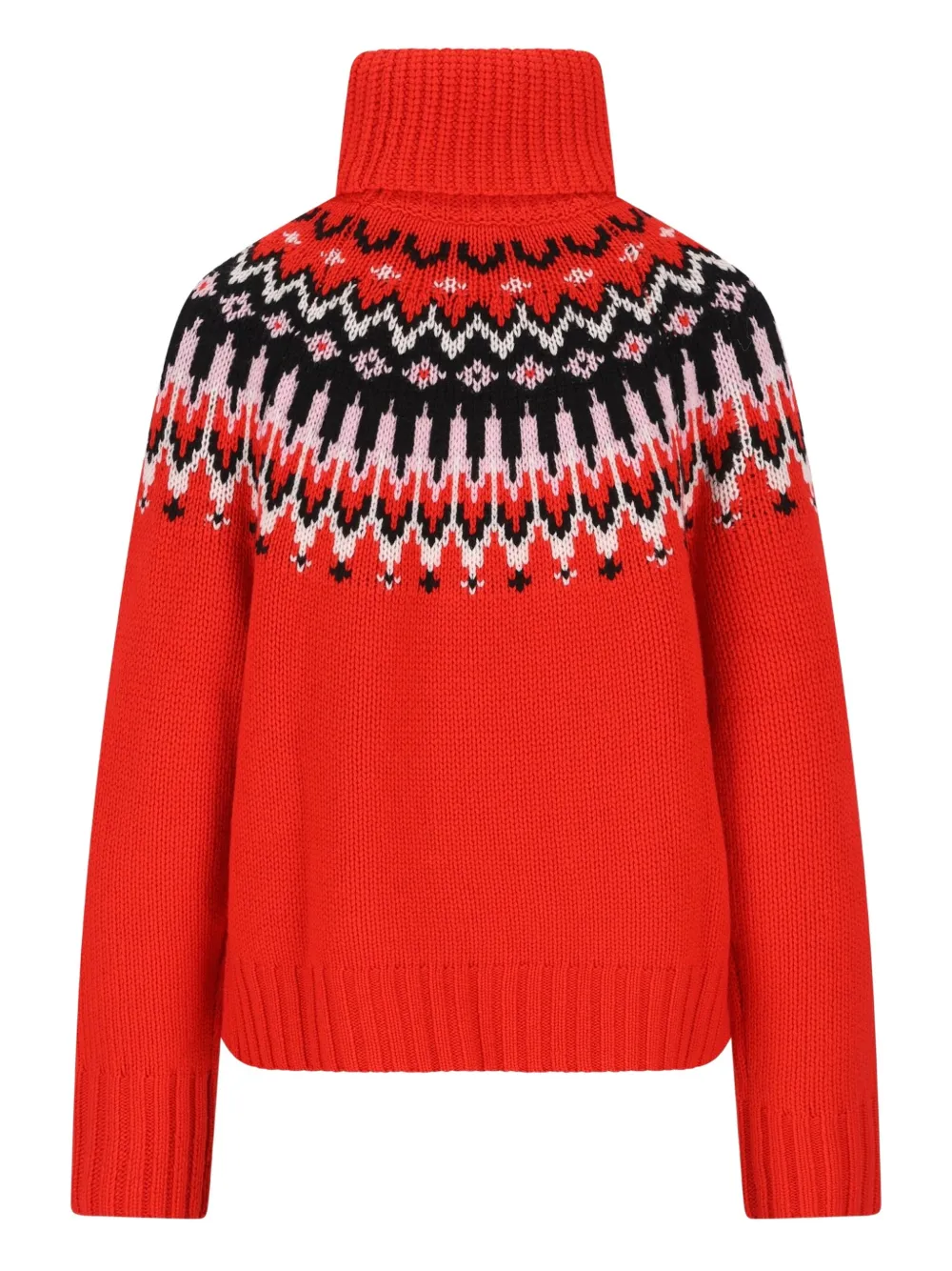 Bogner Patterned Roll-neck Sweater In Red