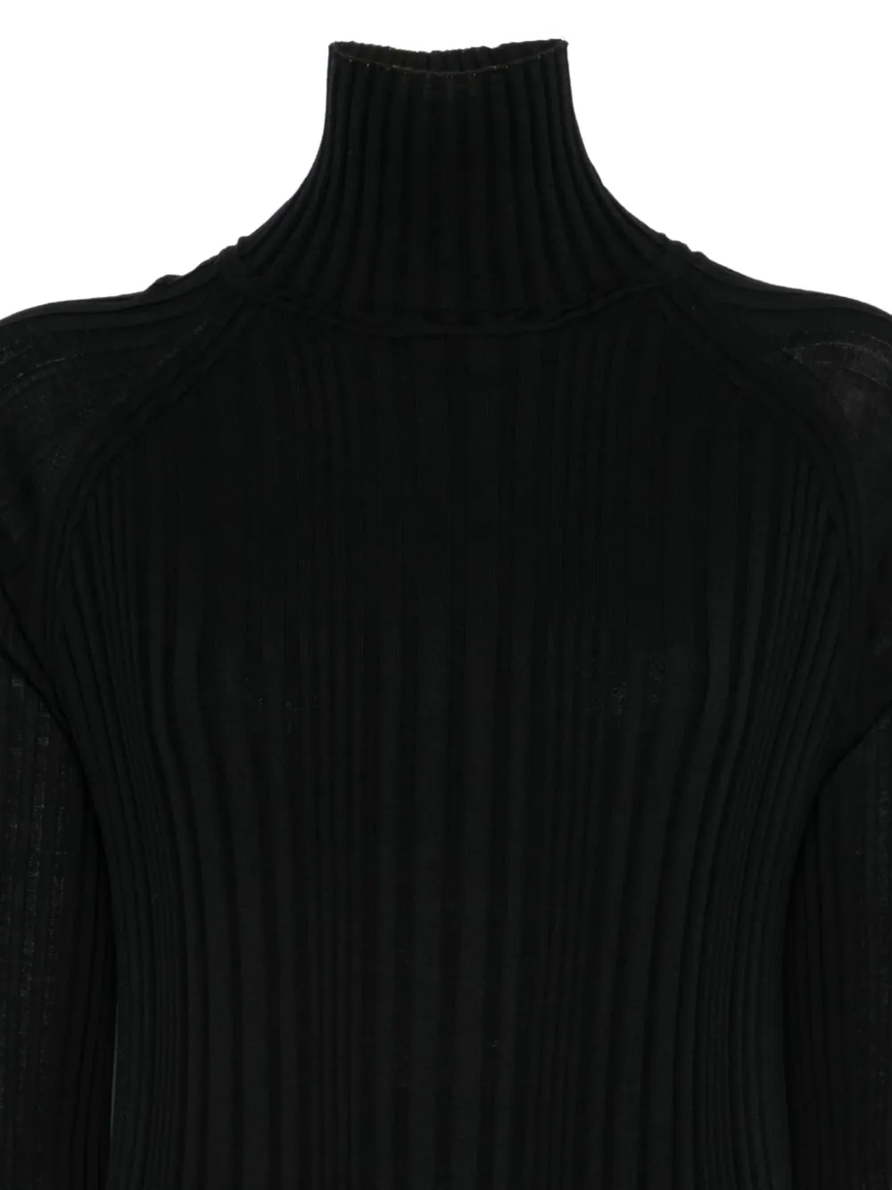 Mrz Virgin Wool Midi Dress In Black