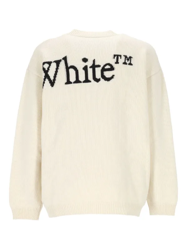 Off-White logo-detail Sweater | Neutrals | FARFETCH