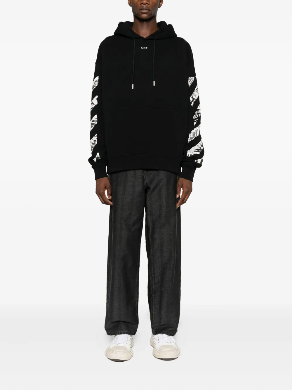Off-white Arrows-motif Hoodie In Black