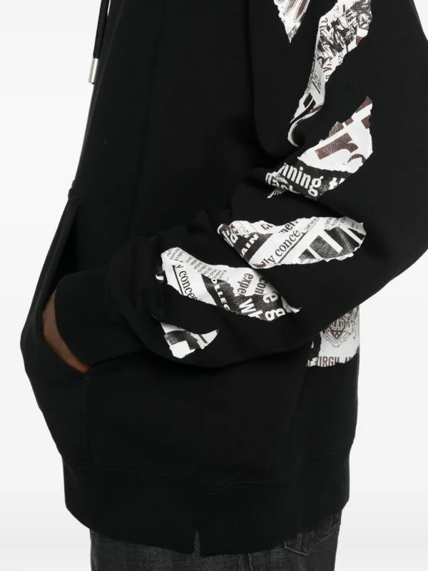 Off-White Newspaper Arrow Skate Hoodie | Black | FARFETCH