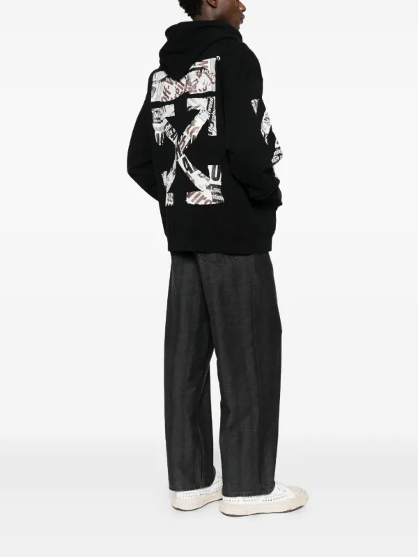 Off-White Newspaper Arrow Skate Hoodie | Black | FARFETCH