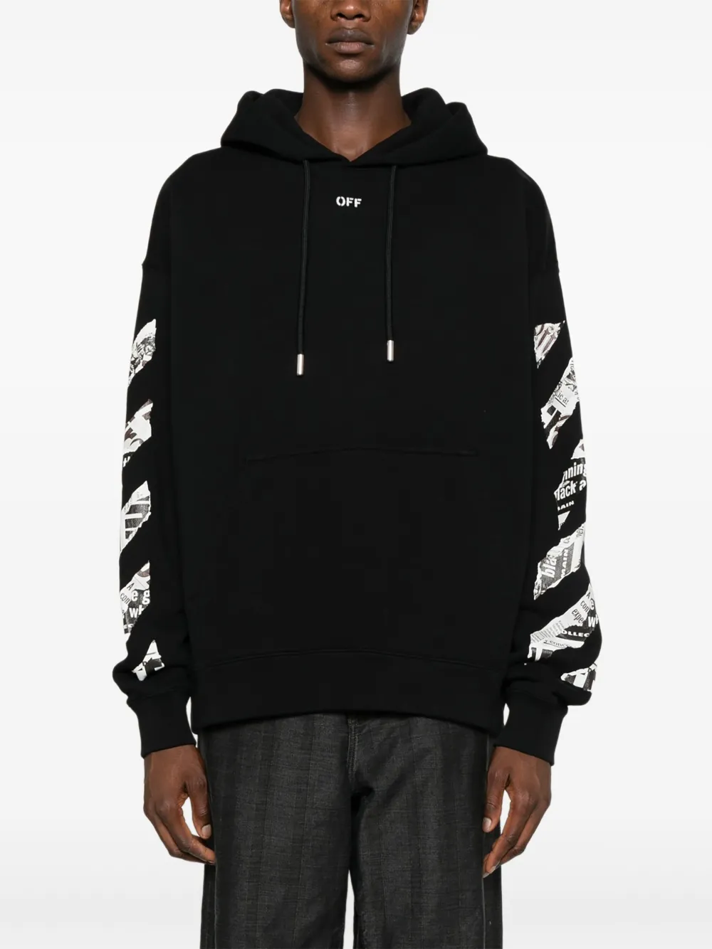 Off-White Hoodie met pijlprint Zwart