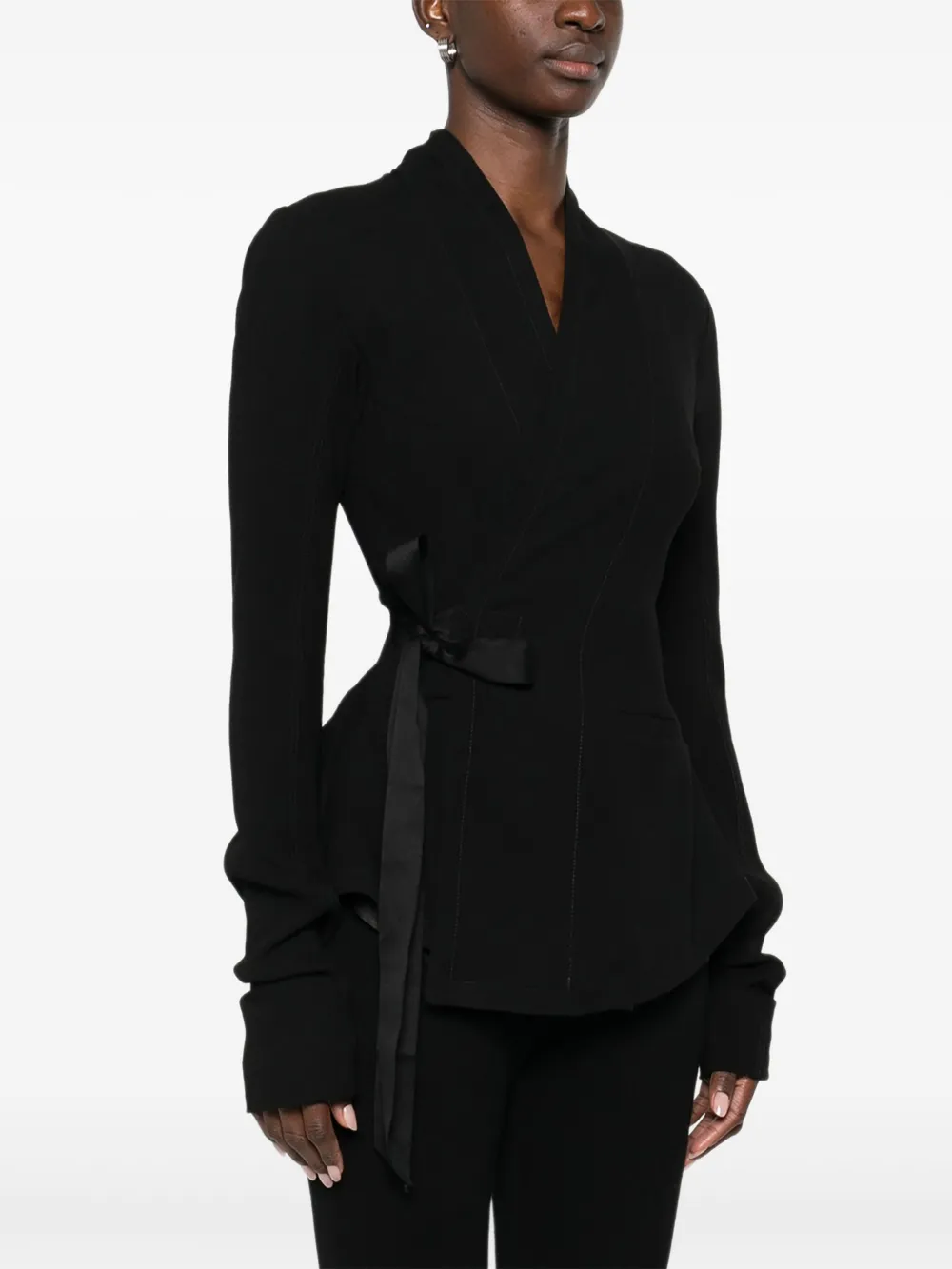 Rick Owens Wollen jack Zwart