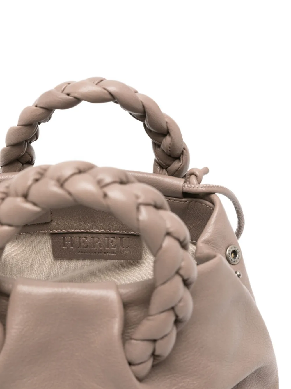 Hereu Bombon Leather Tote Bag In Gray