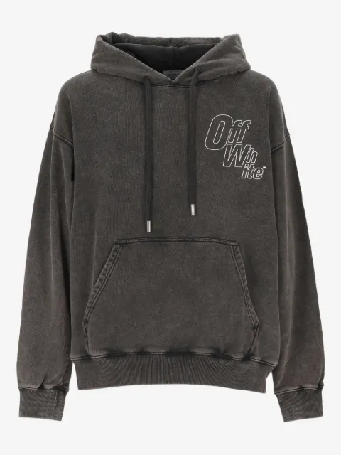 Off-White logo-print drawstring hoodie