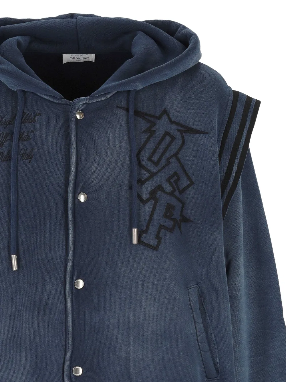 Off-White Hoodie met geborduurd logo Blauw