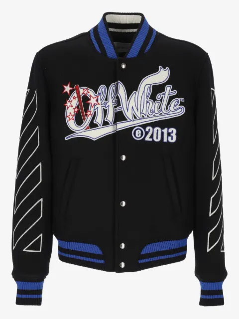 Off-White logo-embroidered jacket