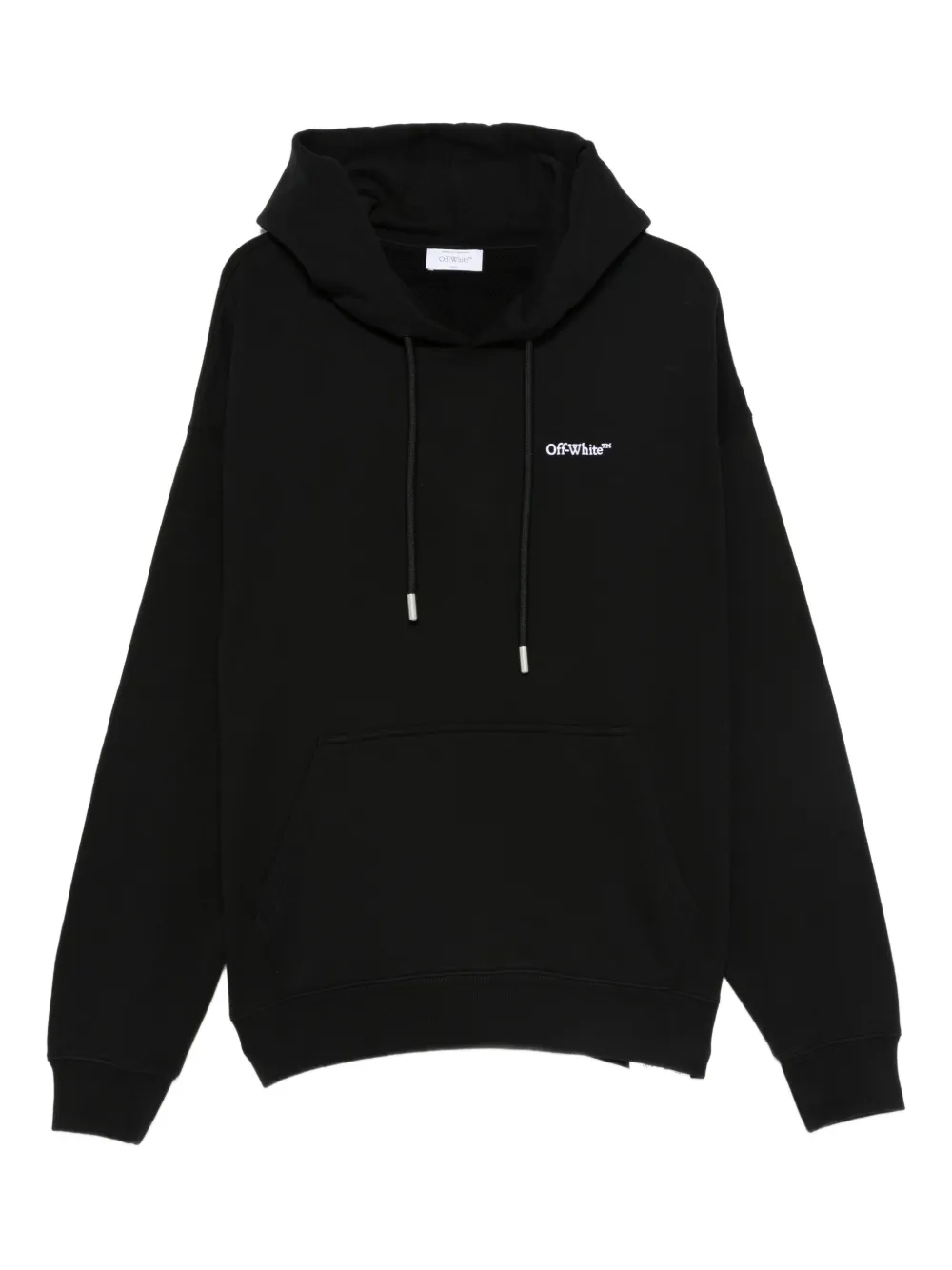 Off-White logo-embroidered hoodie - Nero