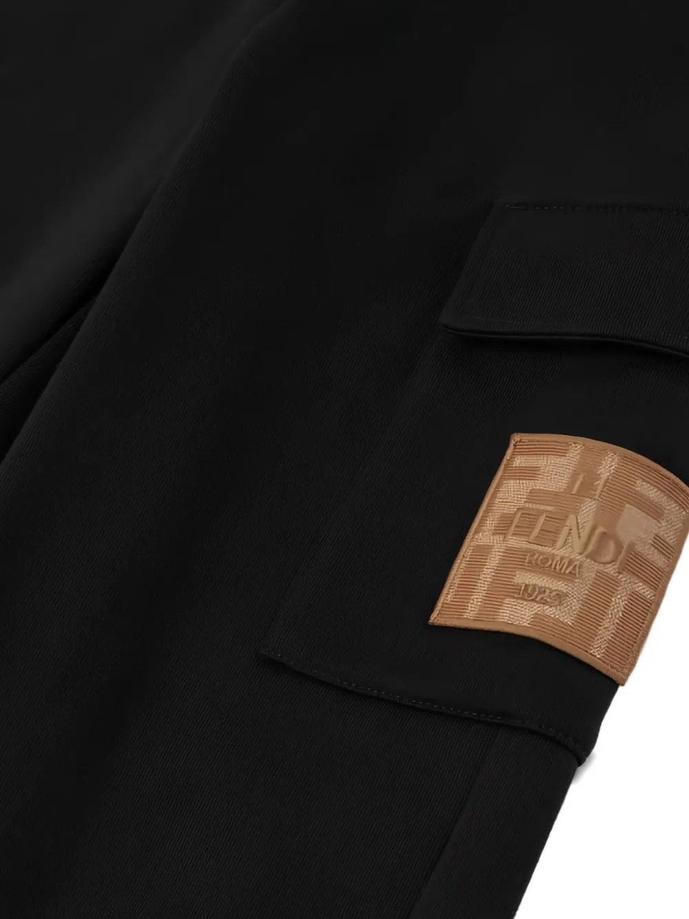 Fendi Kids Broek met logopatch Zwart