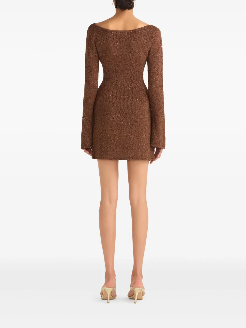 Asta Resort Maya mini-jurk met lange mouwen Bruin