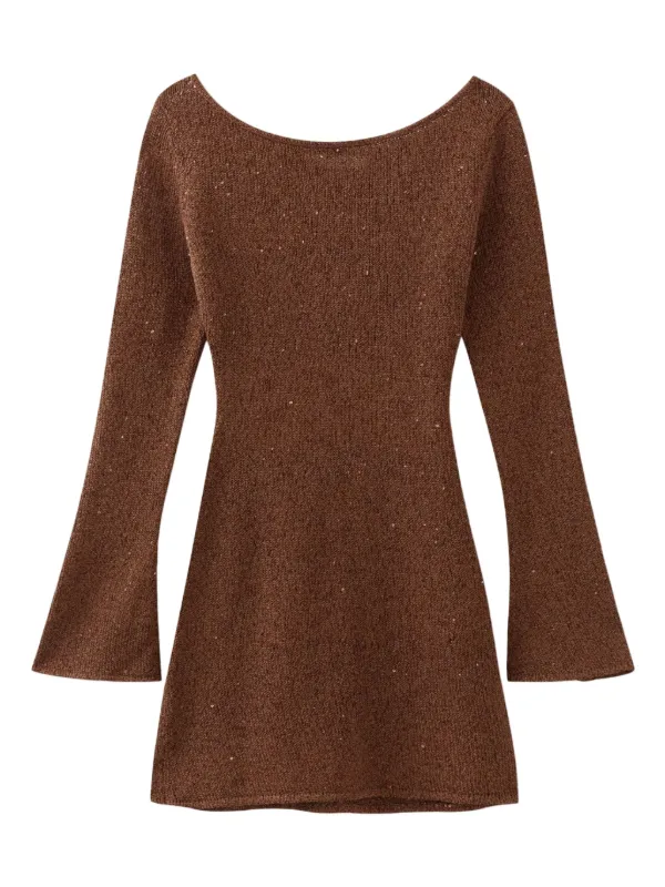 asta resort brown dress Maya Longsleeve Mini Dress main image 0