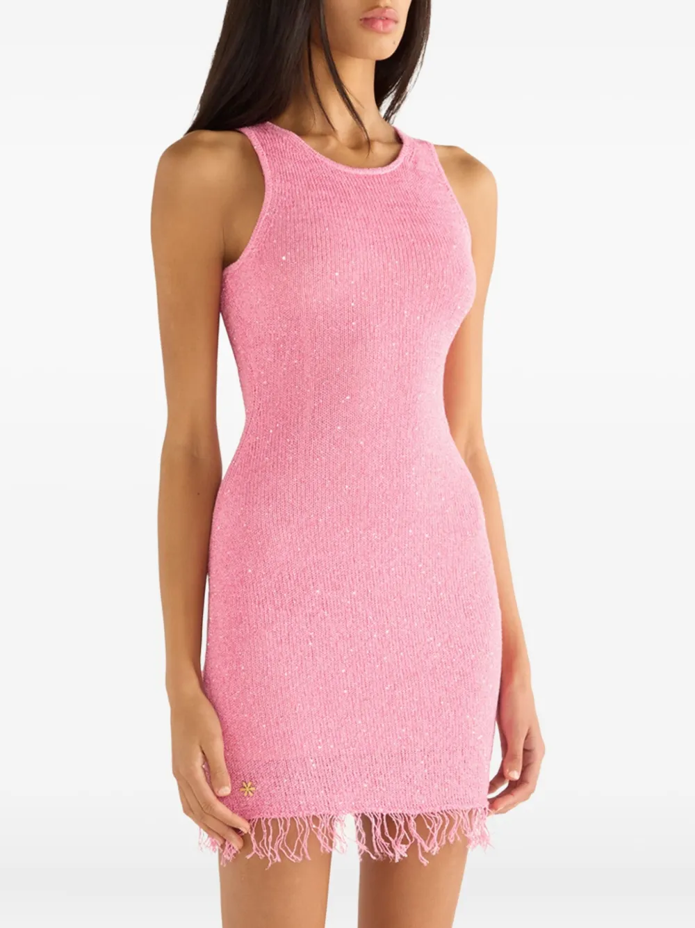 Asta Resort Natalia mini-jurk met franje Roze