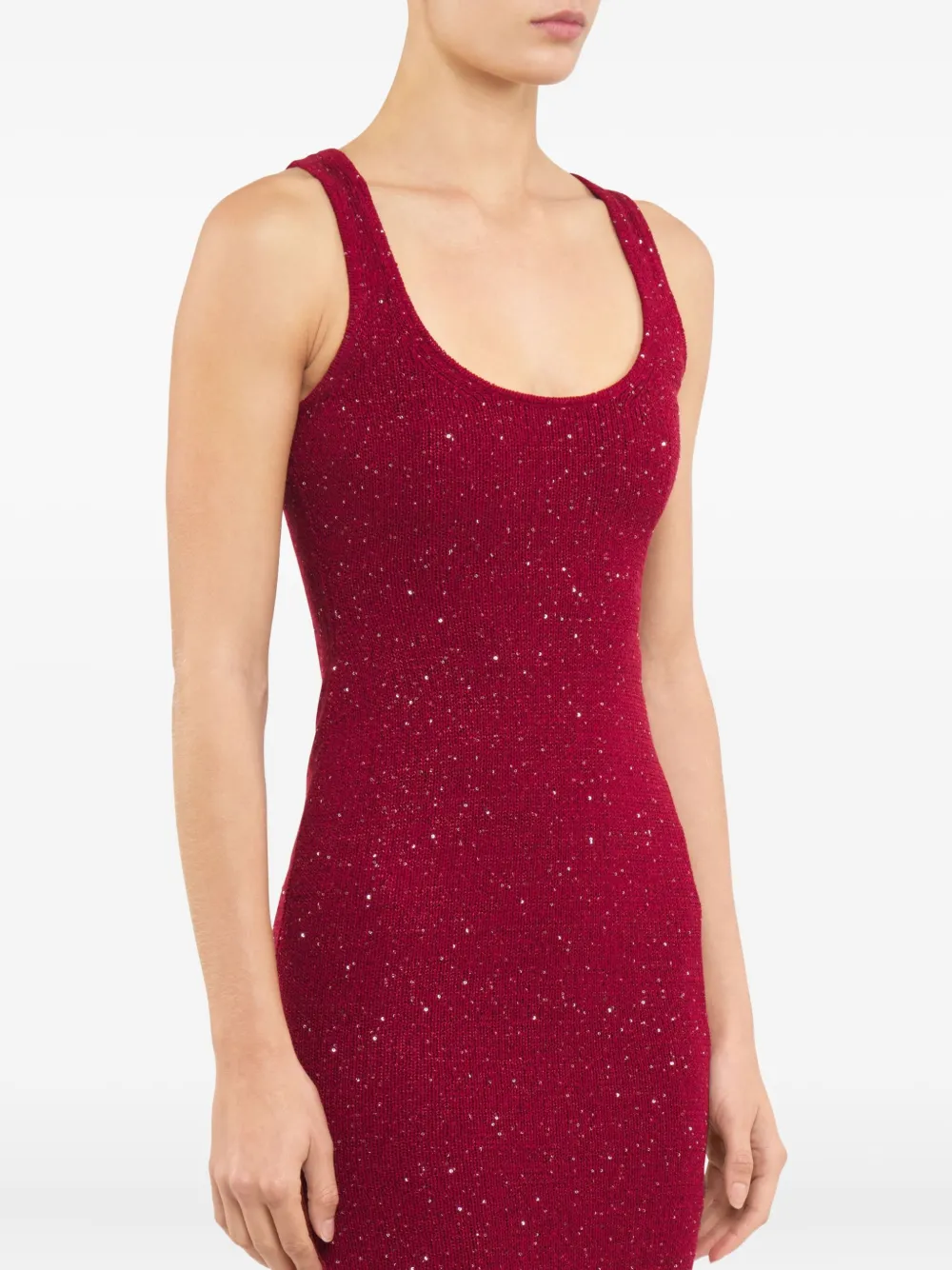 Asta Resort Ana maxi-jurk met diepe ronde hals Rood