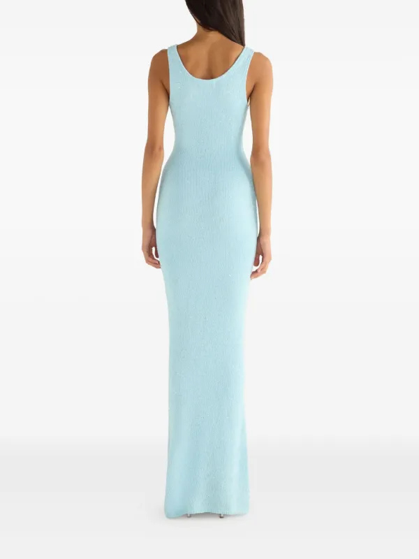 Asta Resort Ana Scoop Neck Maxi Dress | Blue | FARFETCH