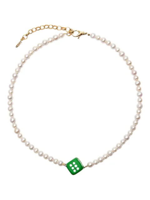 VEERT collar Pearl Dice en oro amarillo de 18kt con perla