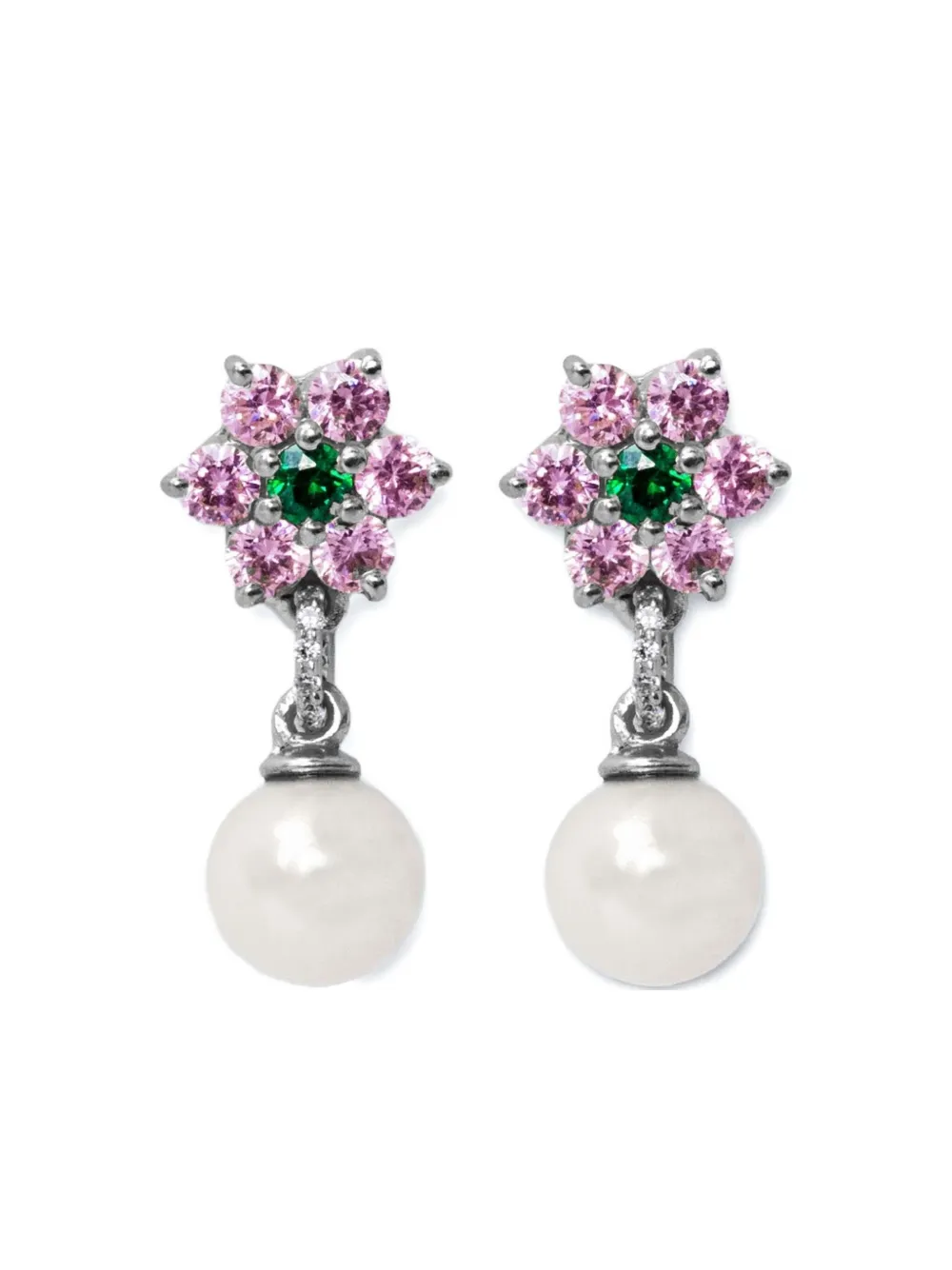 VEERT aretes con perlas de agua dulce | plateado | Image 1