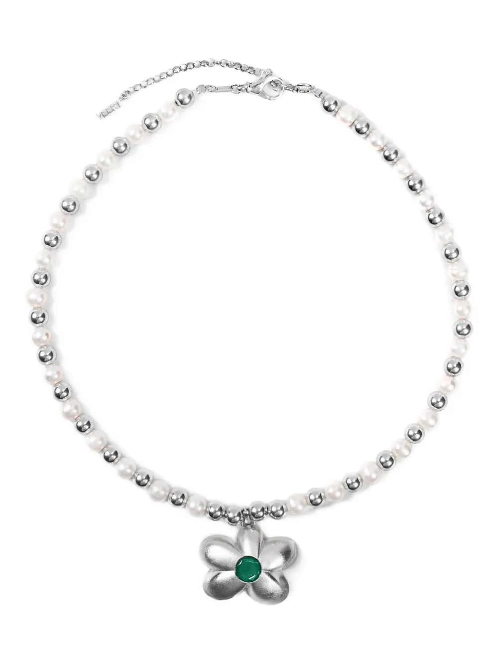 VEERT 18K white gold pearl-embellishment necklace | Silver | Image 1