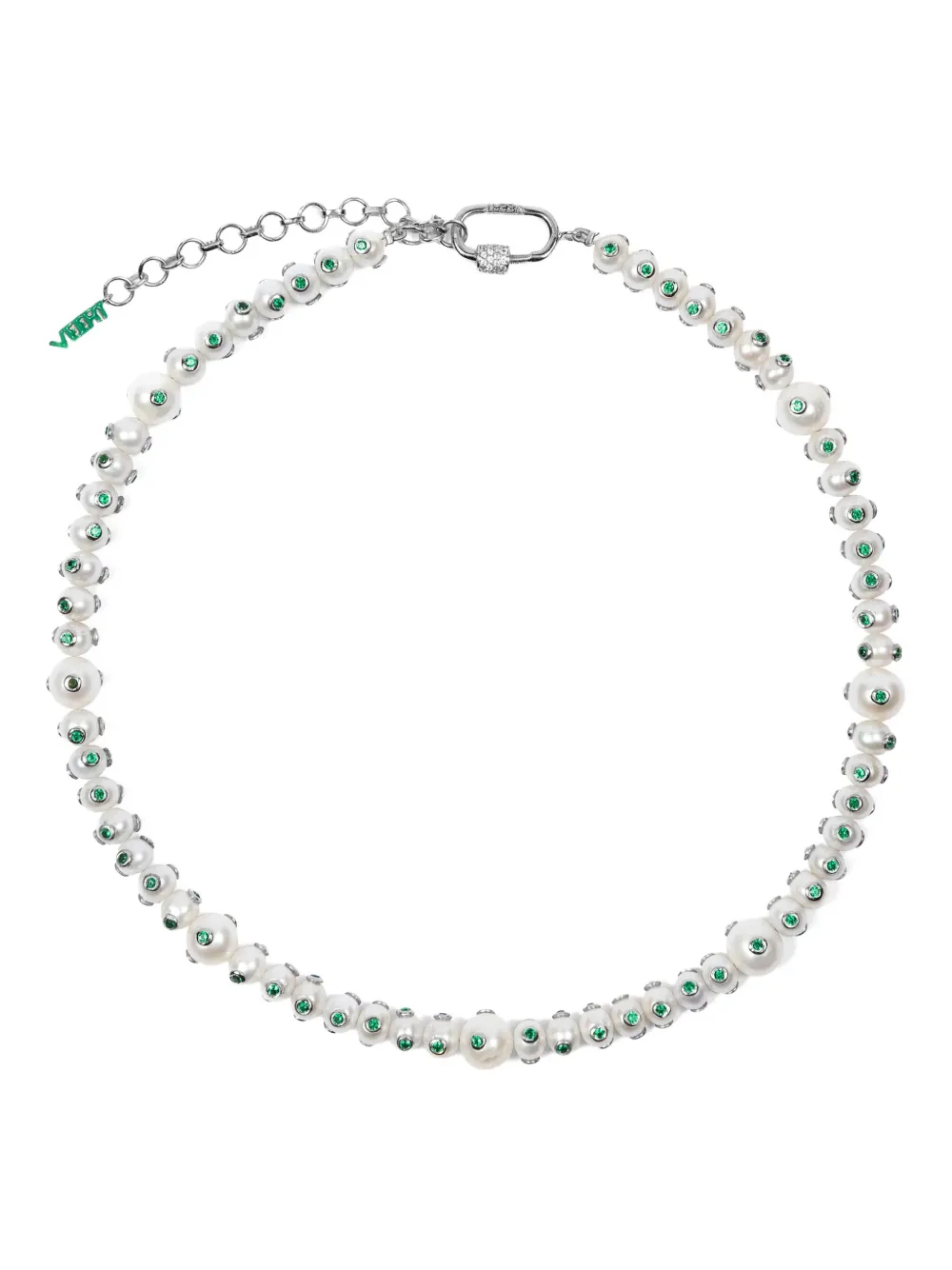 VEERT 18kt Weißgoldhalskette mit Perlen in Polka Dots | Silber | Image 1