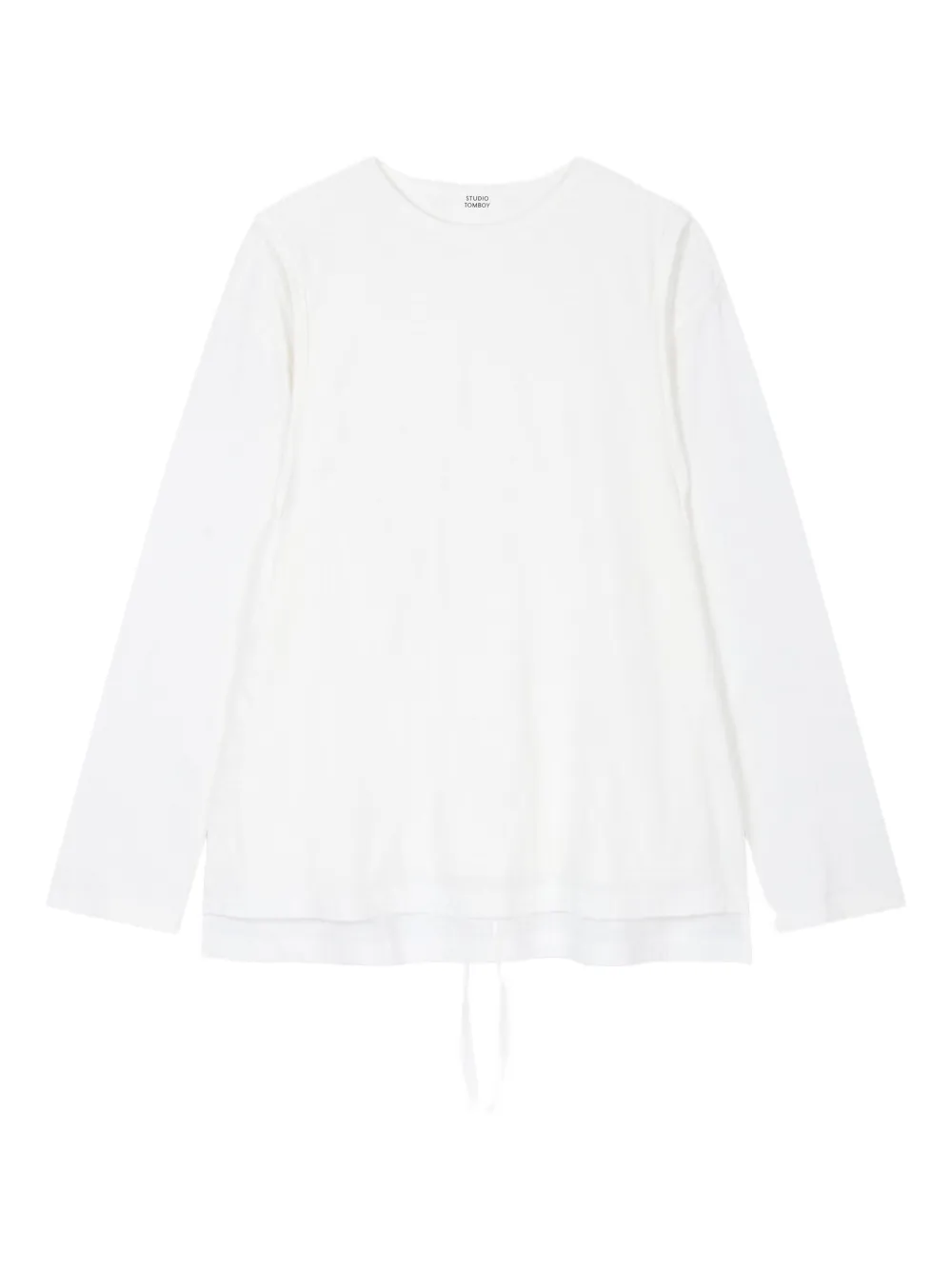 Studio Tomboy Layered Wrap Long-sleeve T-shirt In White