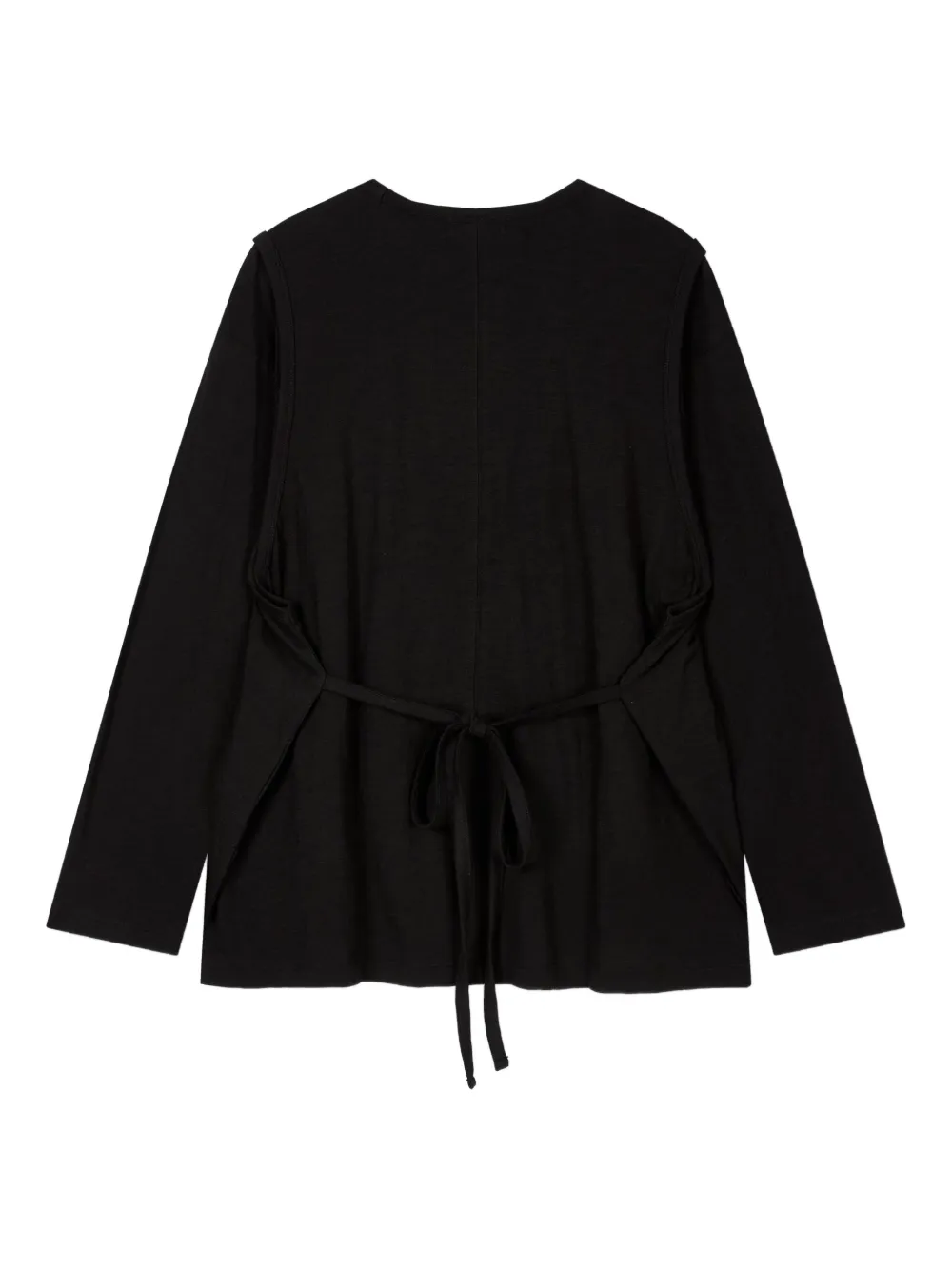 Studio Tomboy Layered Wrap-design Long-sleeve T-shirt In Black