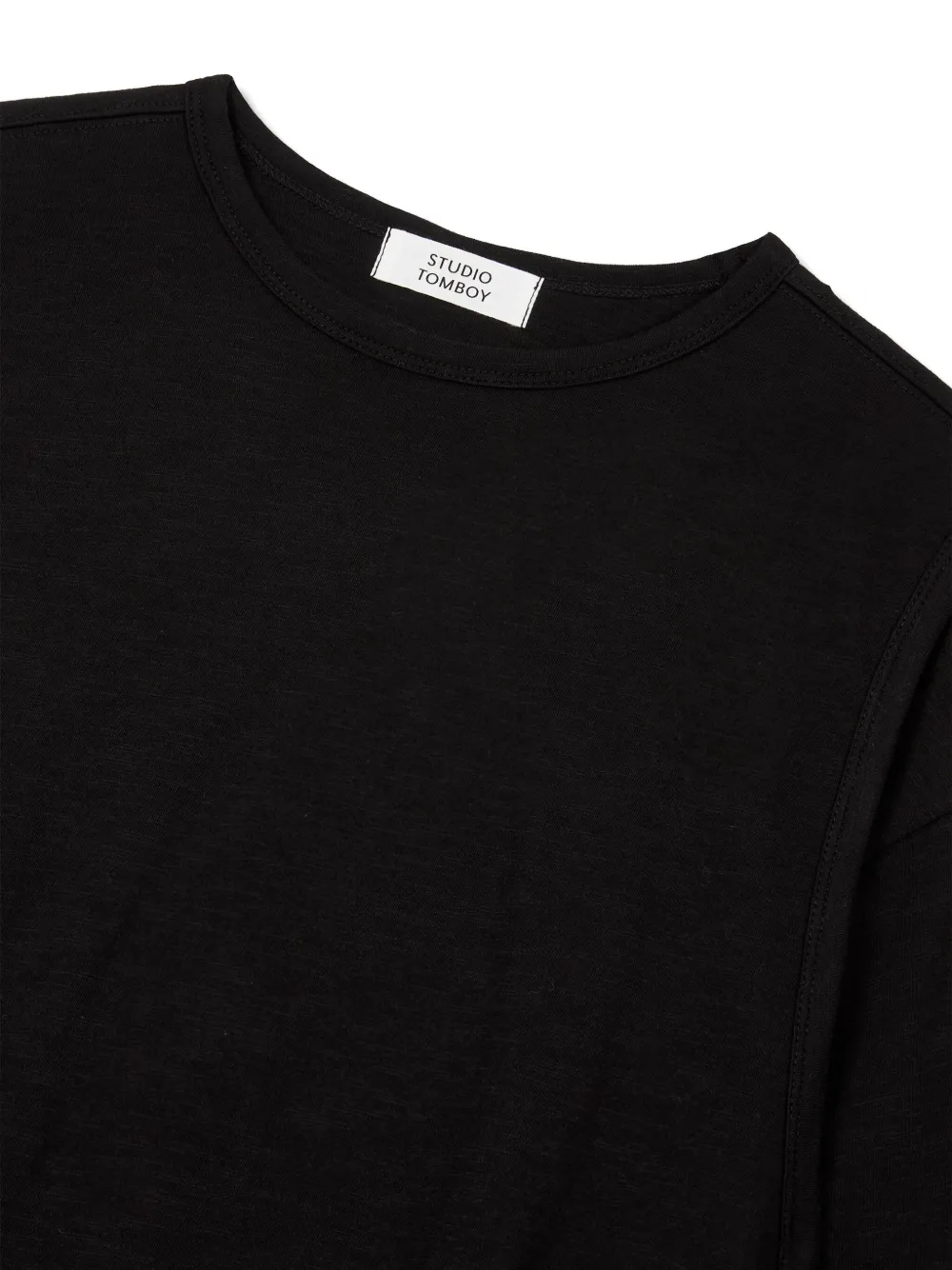 Studio Tomboy Layered Wrap-design Long-sleeve T-shirt In Black