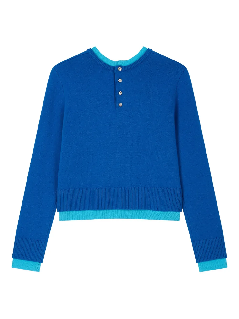 Studio Tomboy Layered Round-neck Sweater In Blue