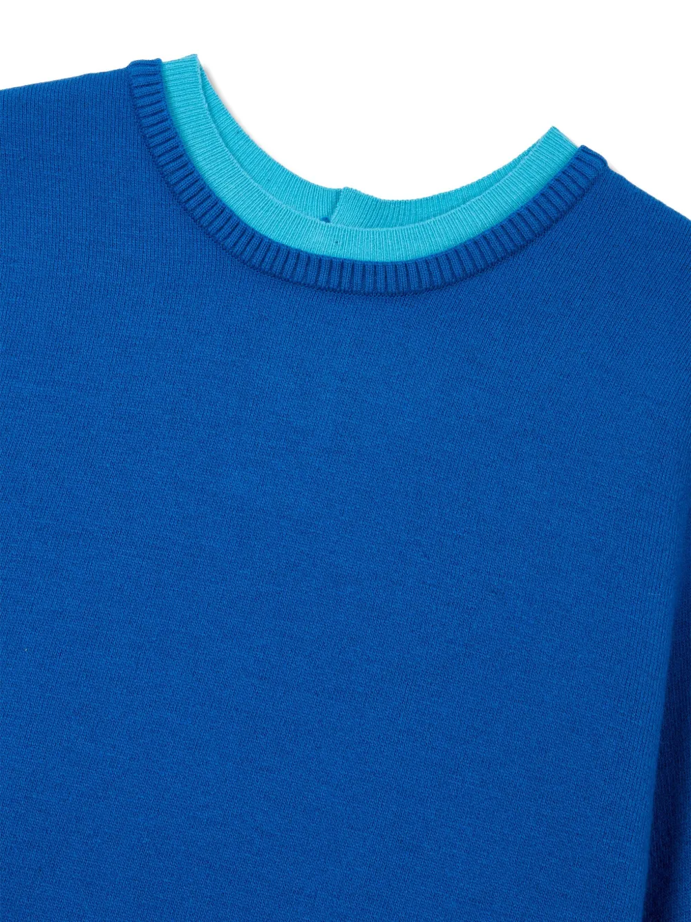 Studio Tomboy Layered Round-neck Sweater In Blue