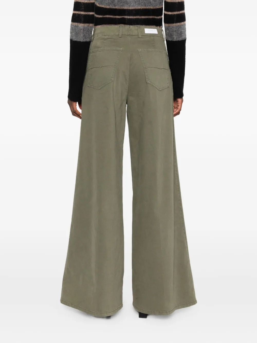 Berwich Nina broek met wijde pijpen Groen