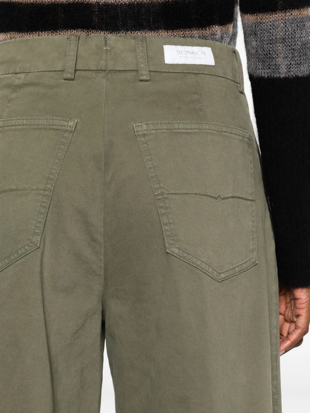 Berwich Nina broek met wijde pijpen Groen