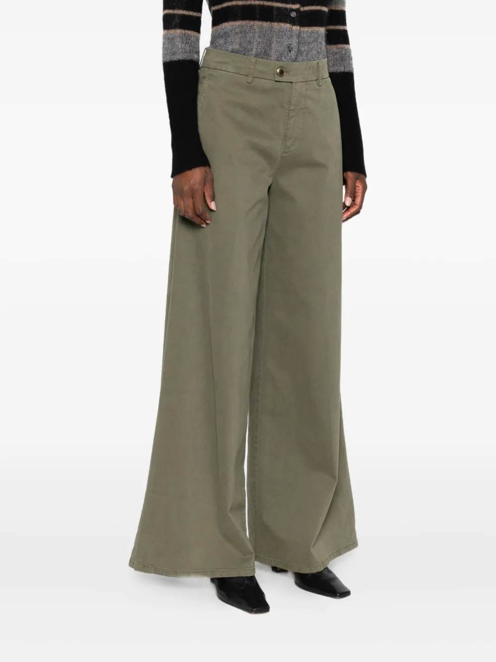 Berwich Nina broek met wijde pijpen Groen