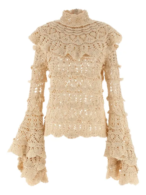 ZIMMERMANN crocheted flounces sweater