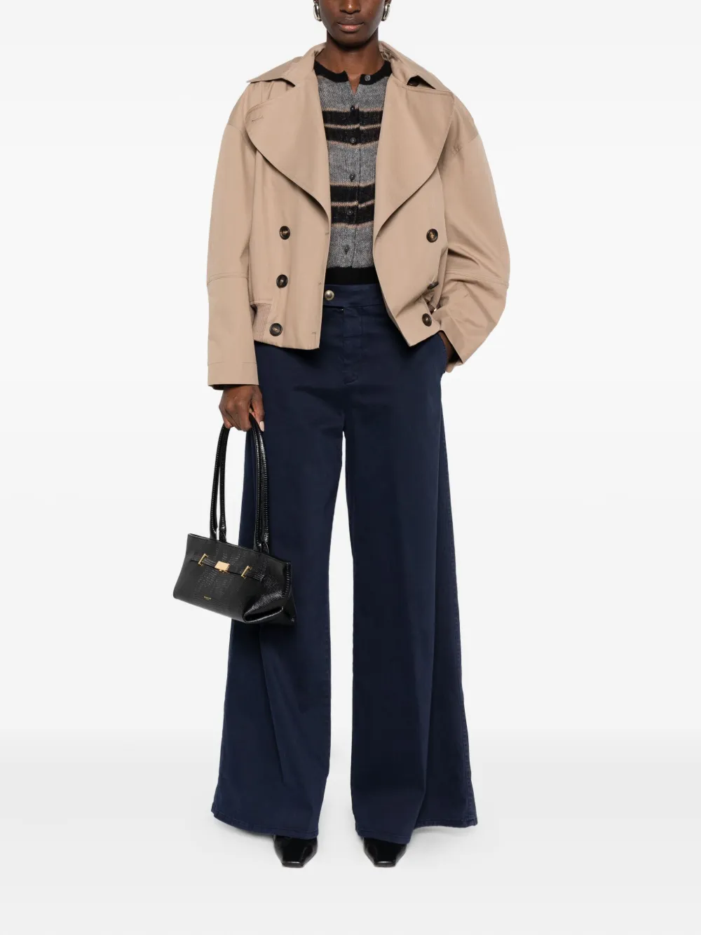 Berwich Nina broek met wijde pijpen - Blauw