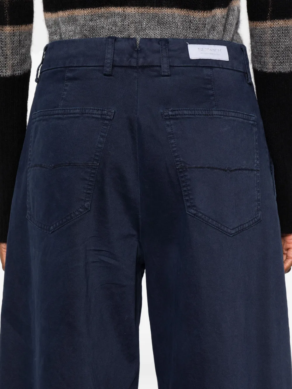 Berwich Nina broek met wijde pijpen Blauw