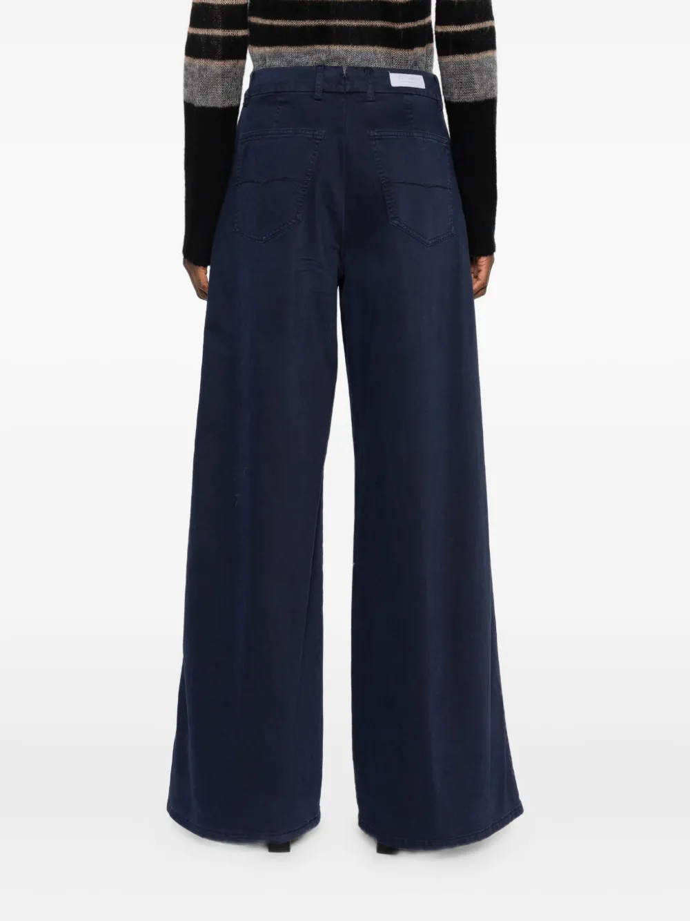 Berwich Nina broek met wijde pijpen Blauw