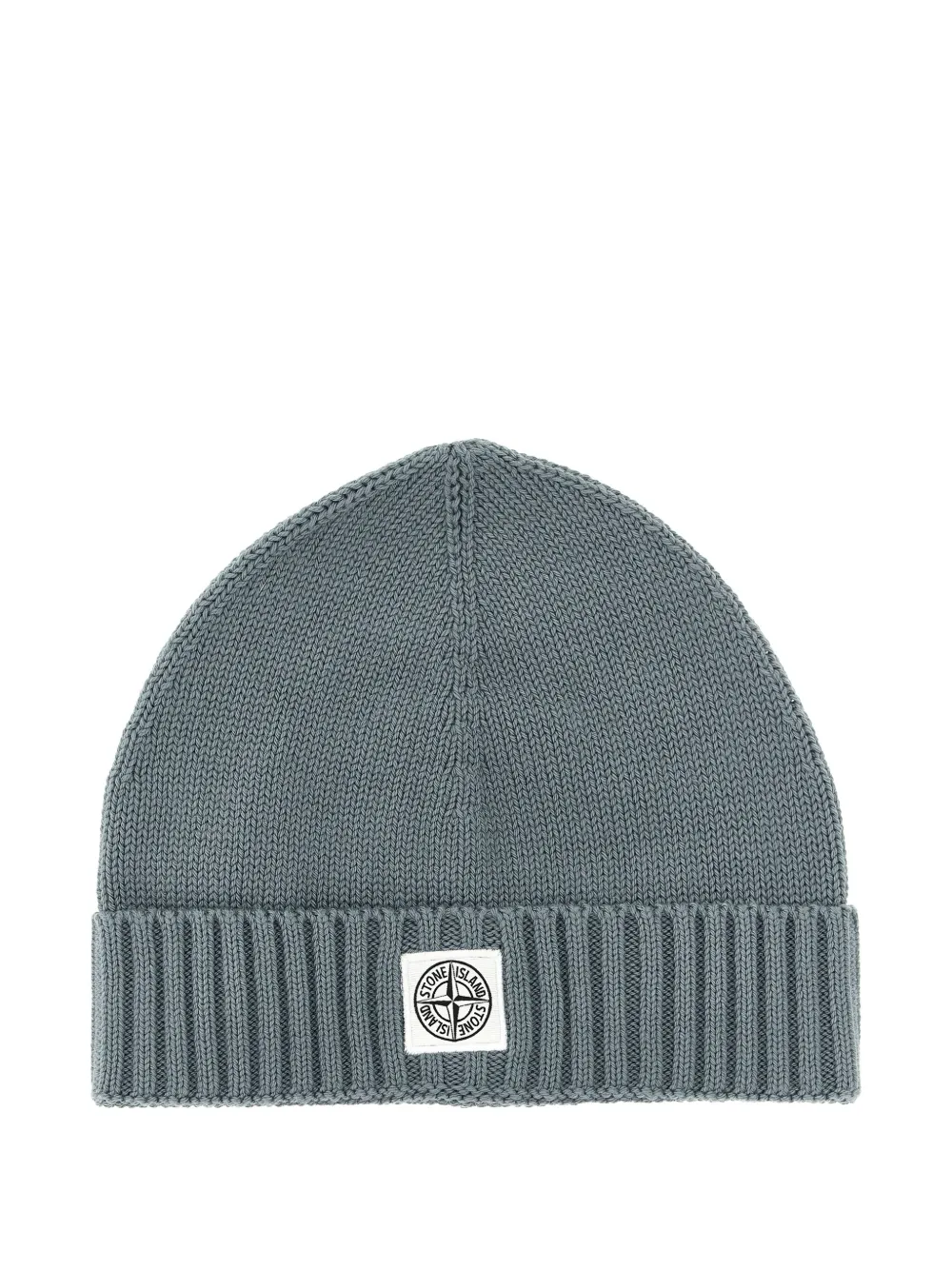 Stone Island Logo-patch Beanie In Gray