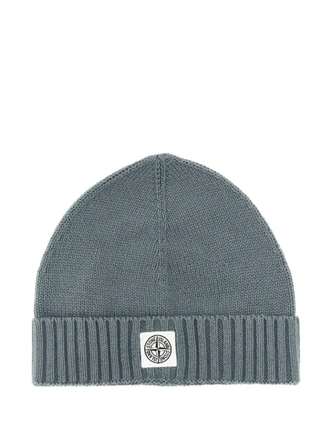 Stone Island Junior logo-patch beanie