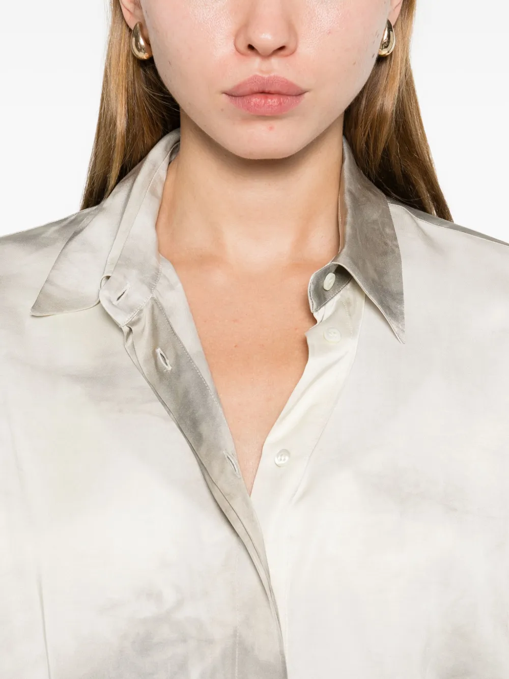 Peserico Tie-dye Shirt In White
