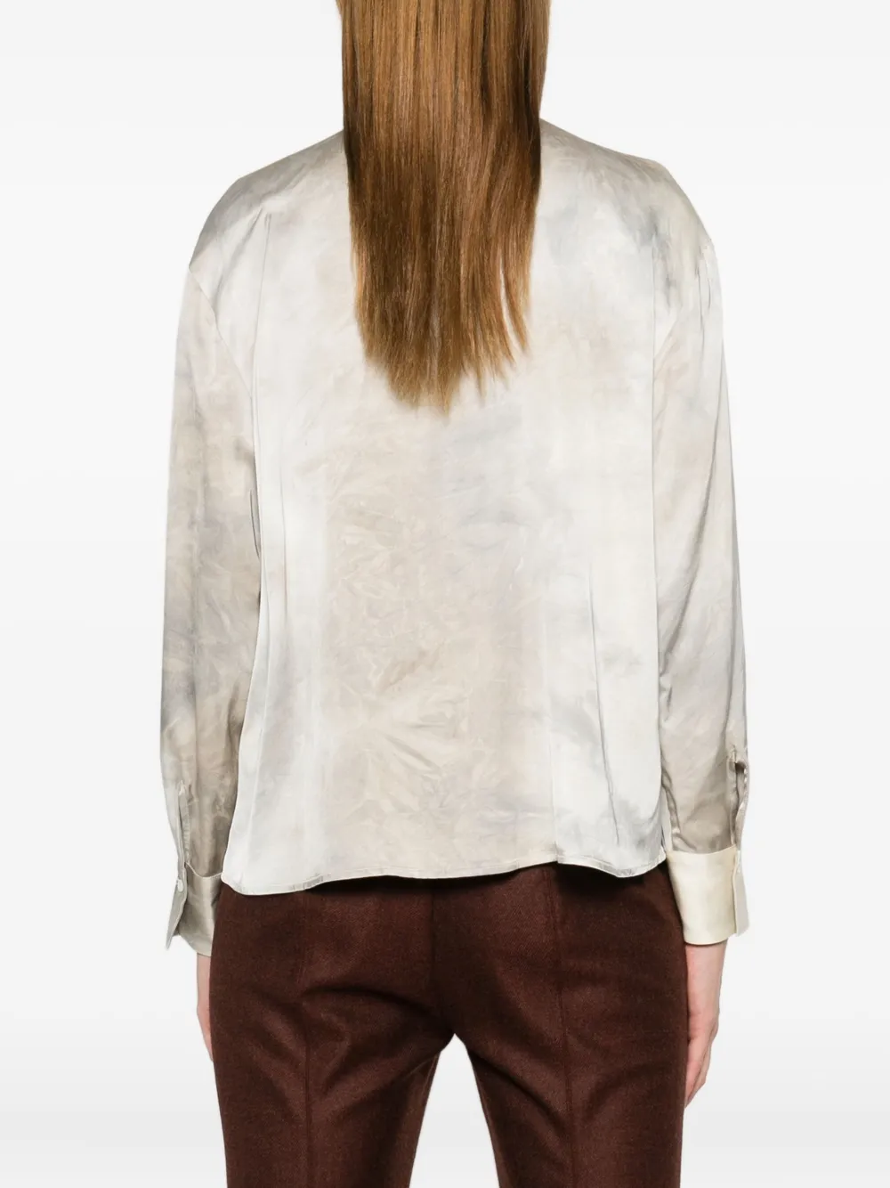 Peserico Blouse met tie-dye print Grijs