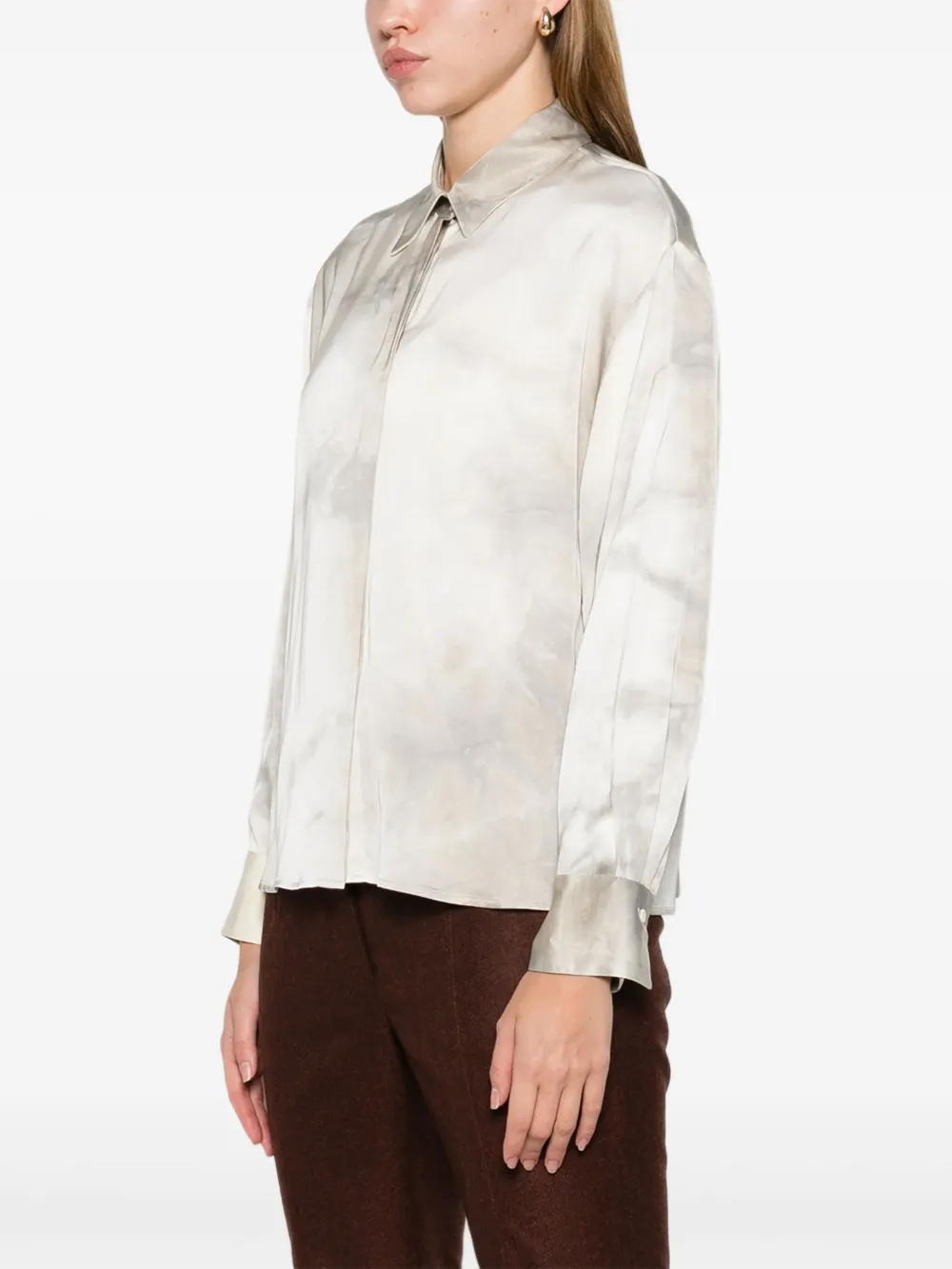 Peserico Blouse met tie-dye print Grijs