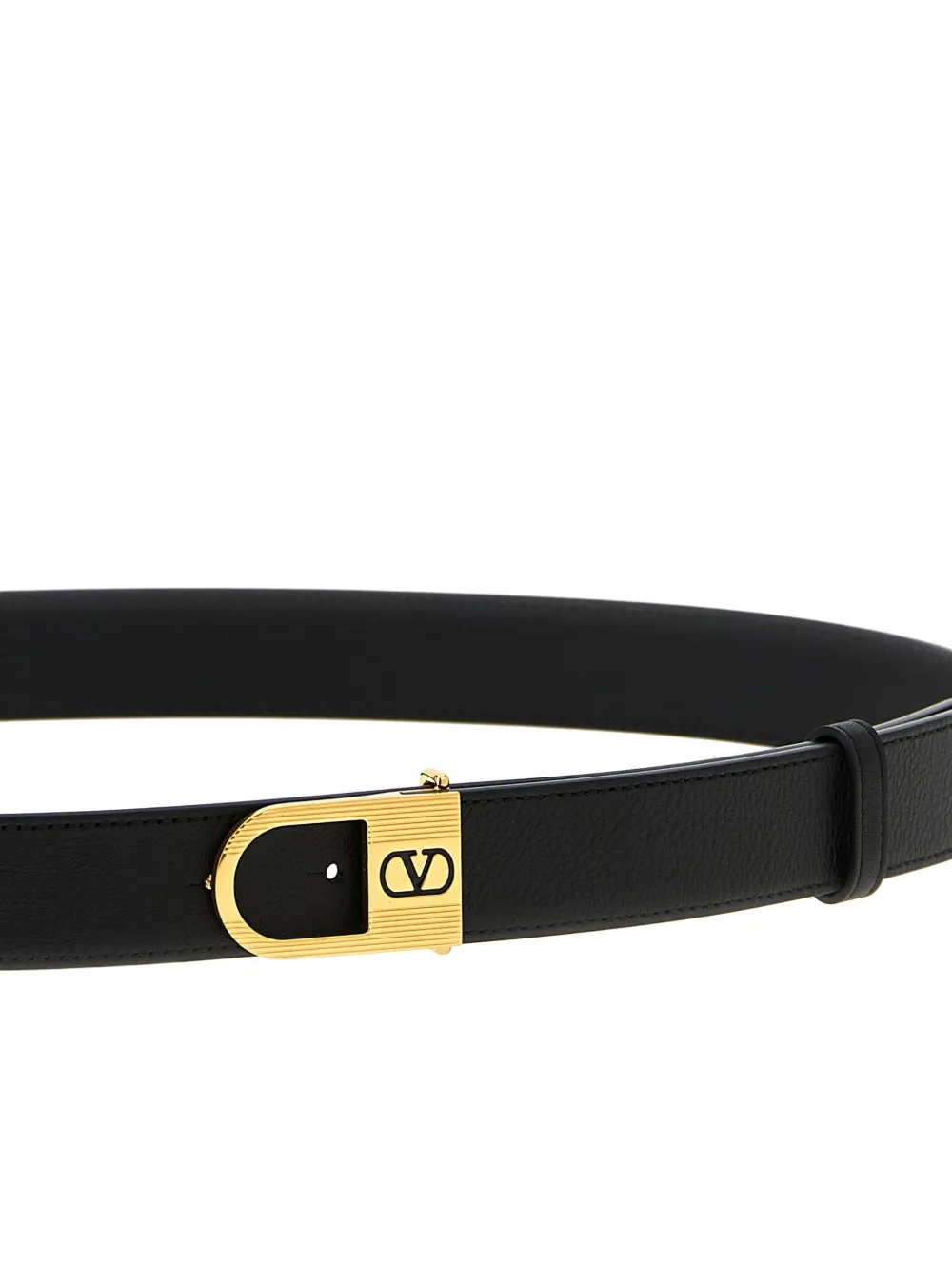 Valentino Garavani enamelled VLogo Signature belt - Zwart