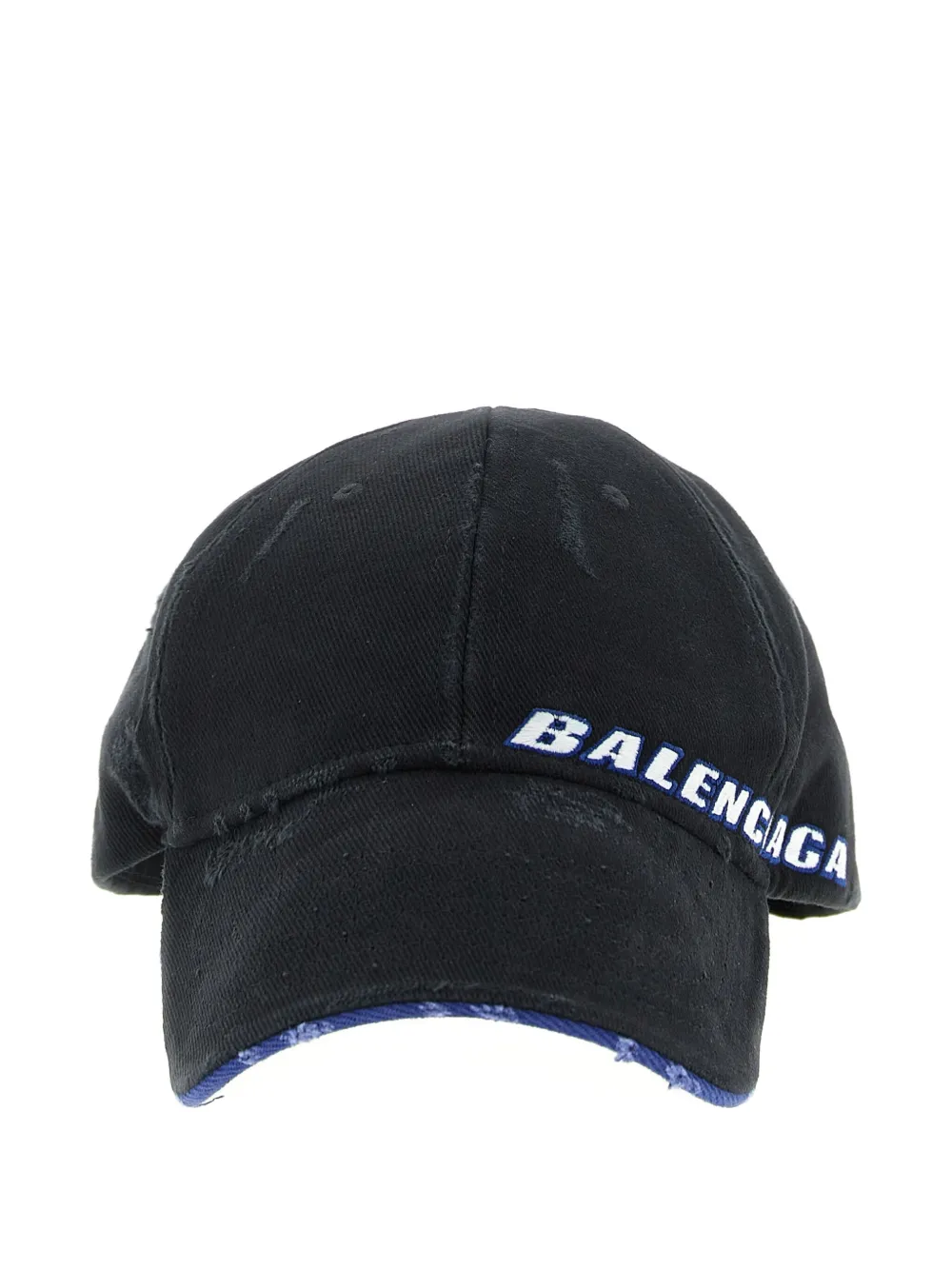 Balenciaga Tilted Typo Cap In Cotton Drill Accessories In Black