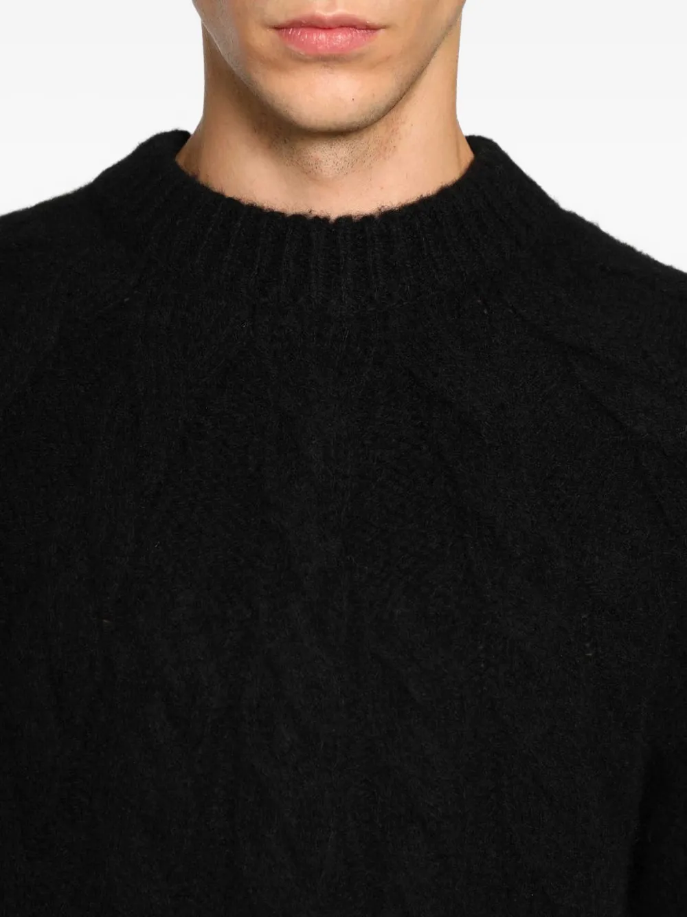 Junya Watanabe MAN Kabelgebreide trui Zwart