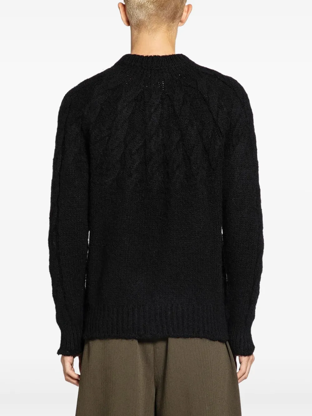 Junya Watanabe MAN Kabelgebreide trui Zwart