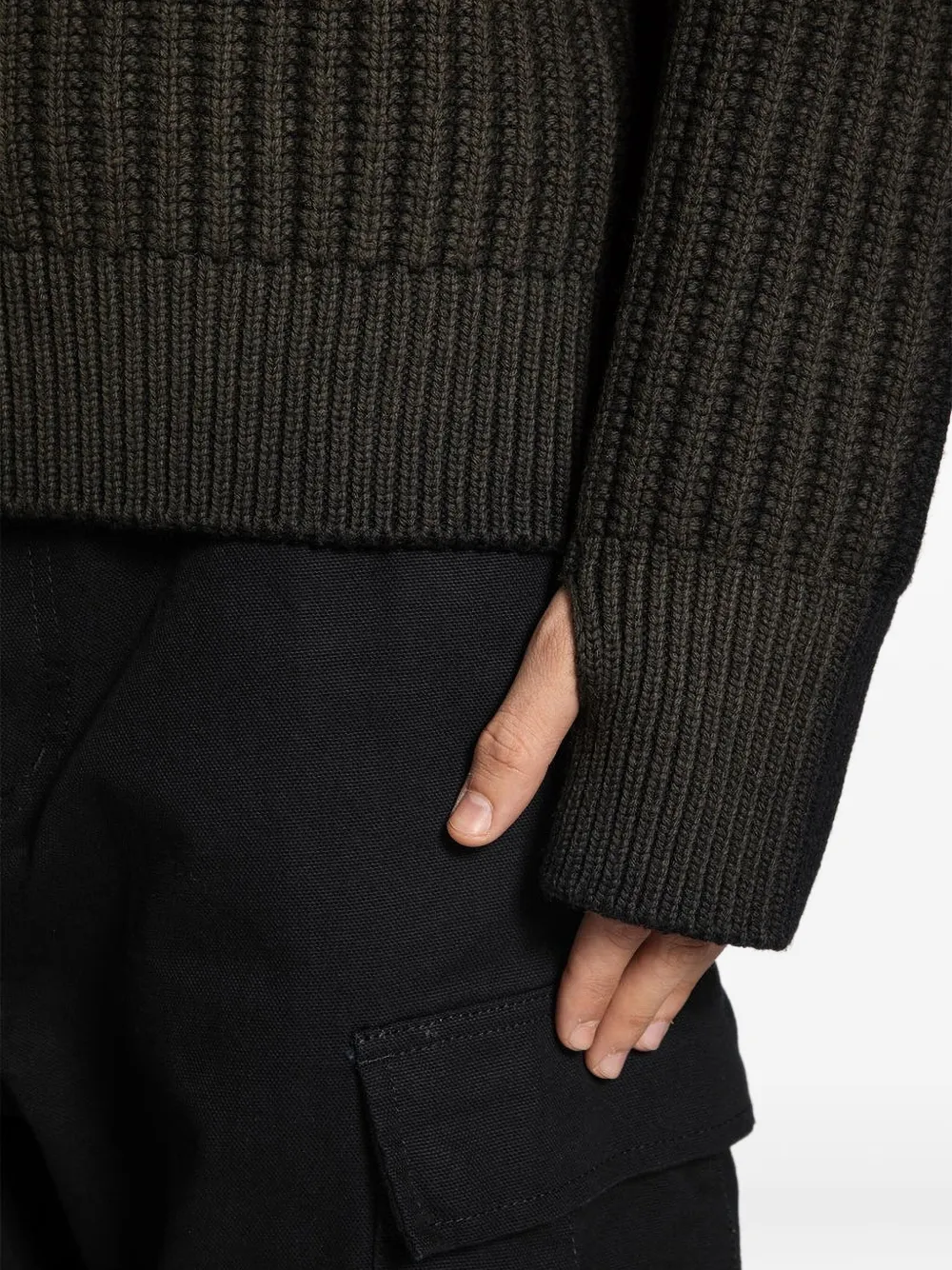 Junya Watanabe MAN Ribgebreide trui Groen