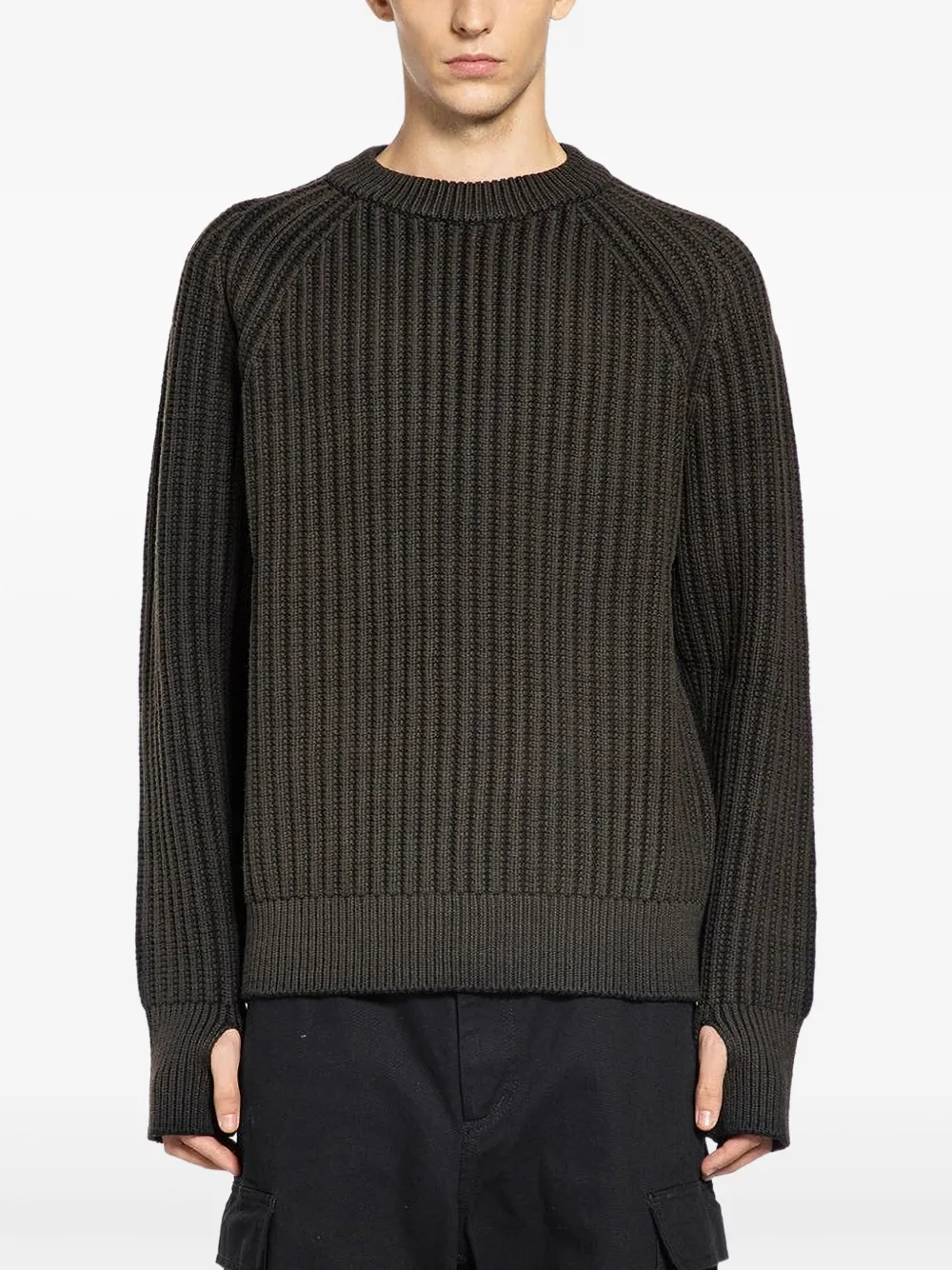 Junya Watanabe MAN ribbed-knit sweater | Green | Image 1