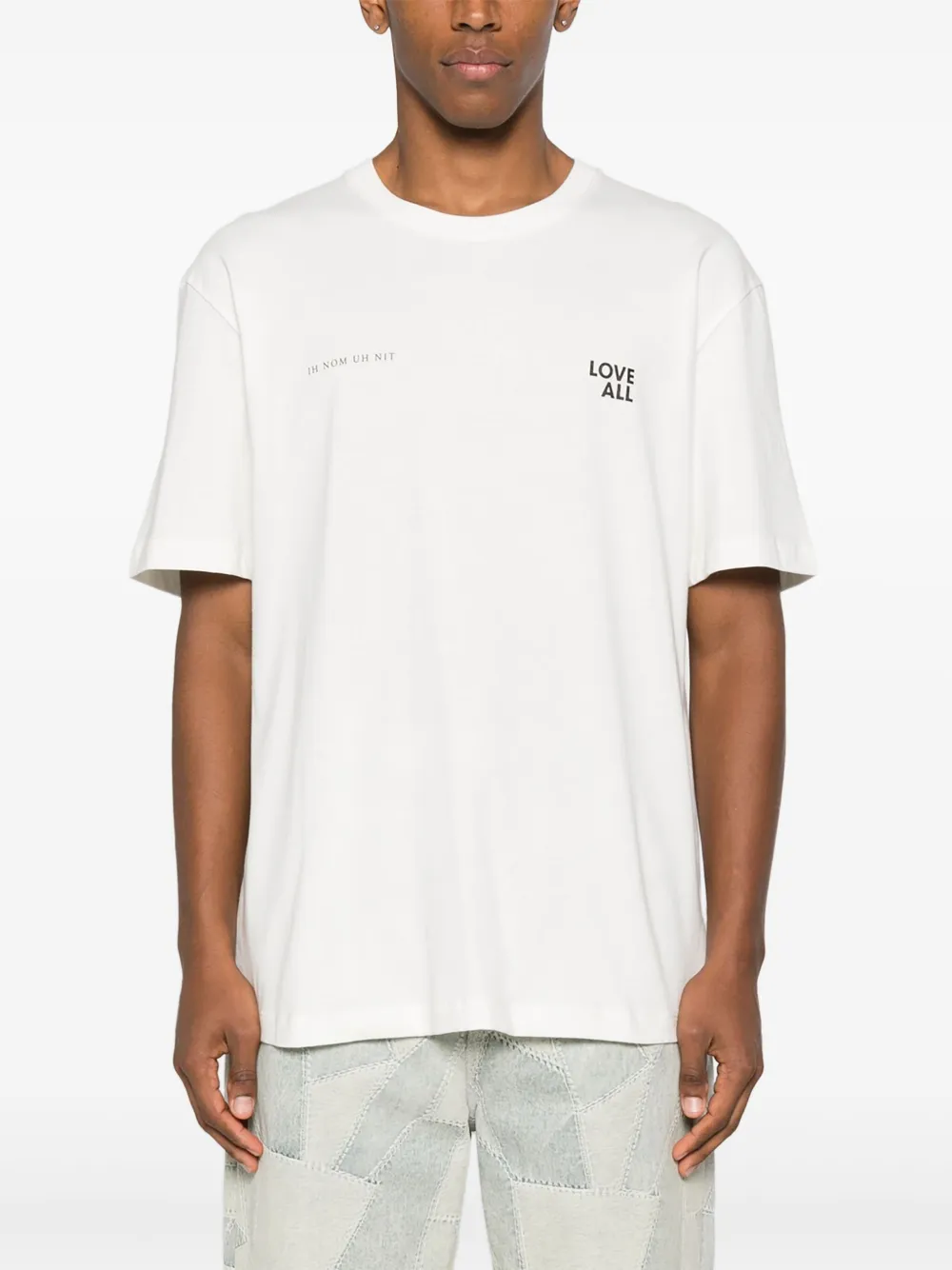 Ih Nom Uh Nit Love All Jesus T-shirt Wit