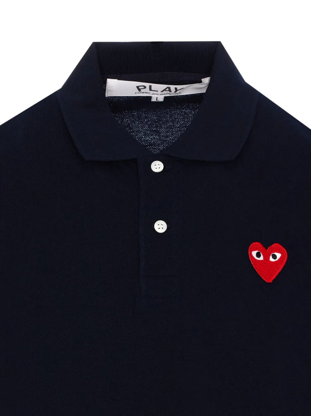 Comme Des Garçons Play Poloshirt met hartpatch Blauw